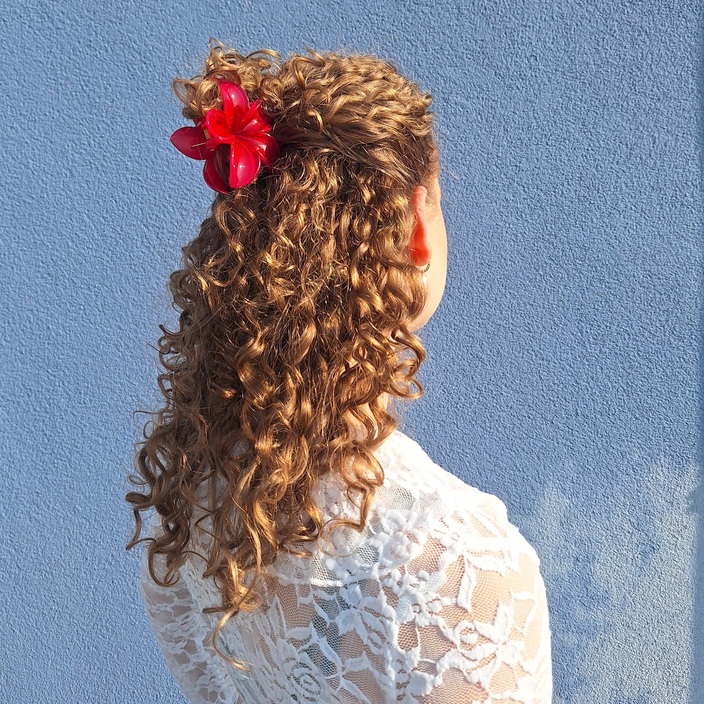 Flower hair clip 'red'