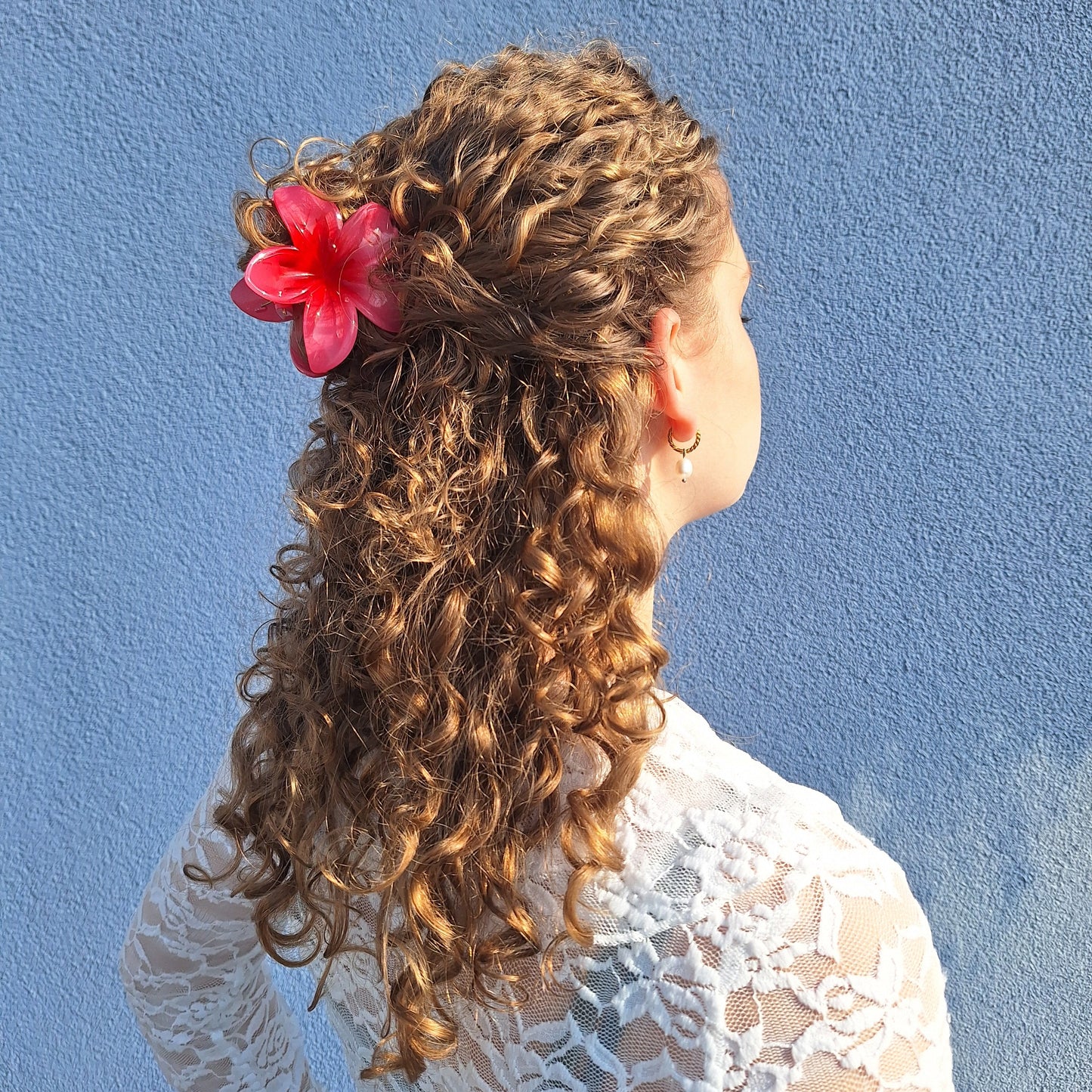 Flower hair clip 'pink-red'