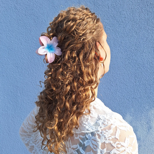 Flower hair clip 'pink-blue'