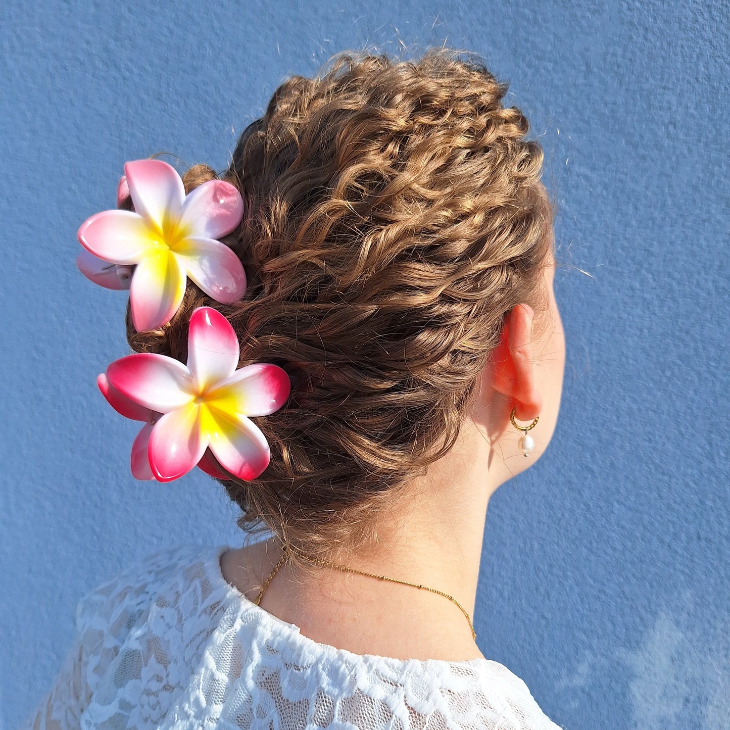 Flower hair clip 'pink-white'