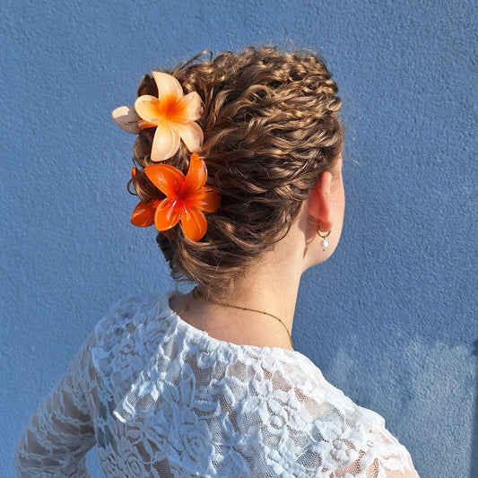 Flower hair clip 'orange'