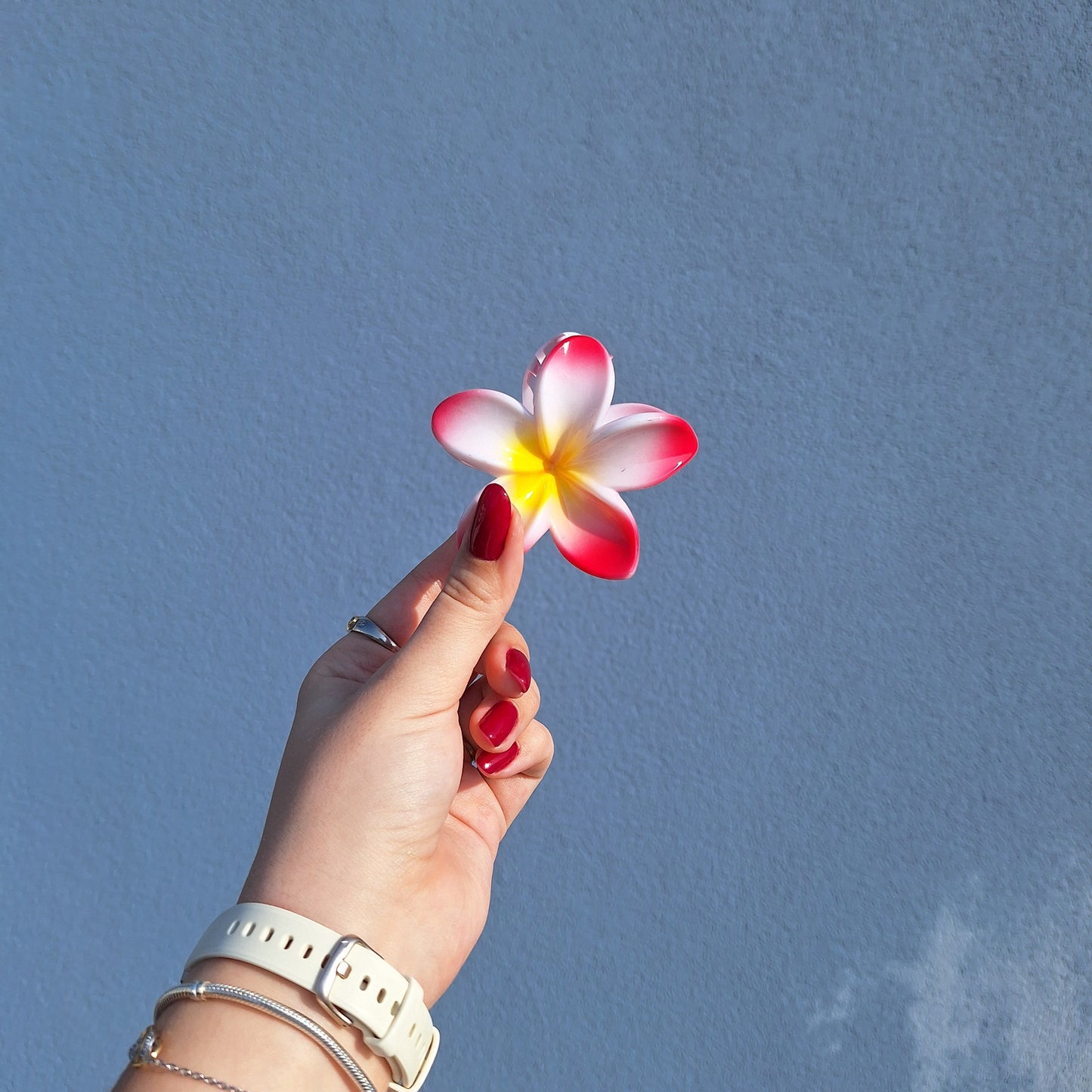 Flower hair clip 'pink-white'