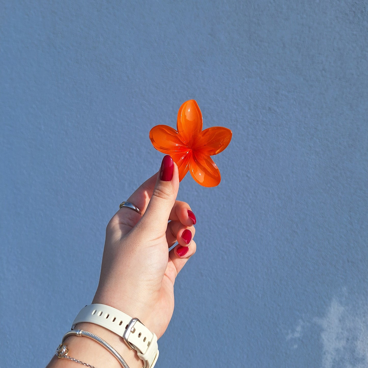 Flower hair clip 'orange'