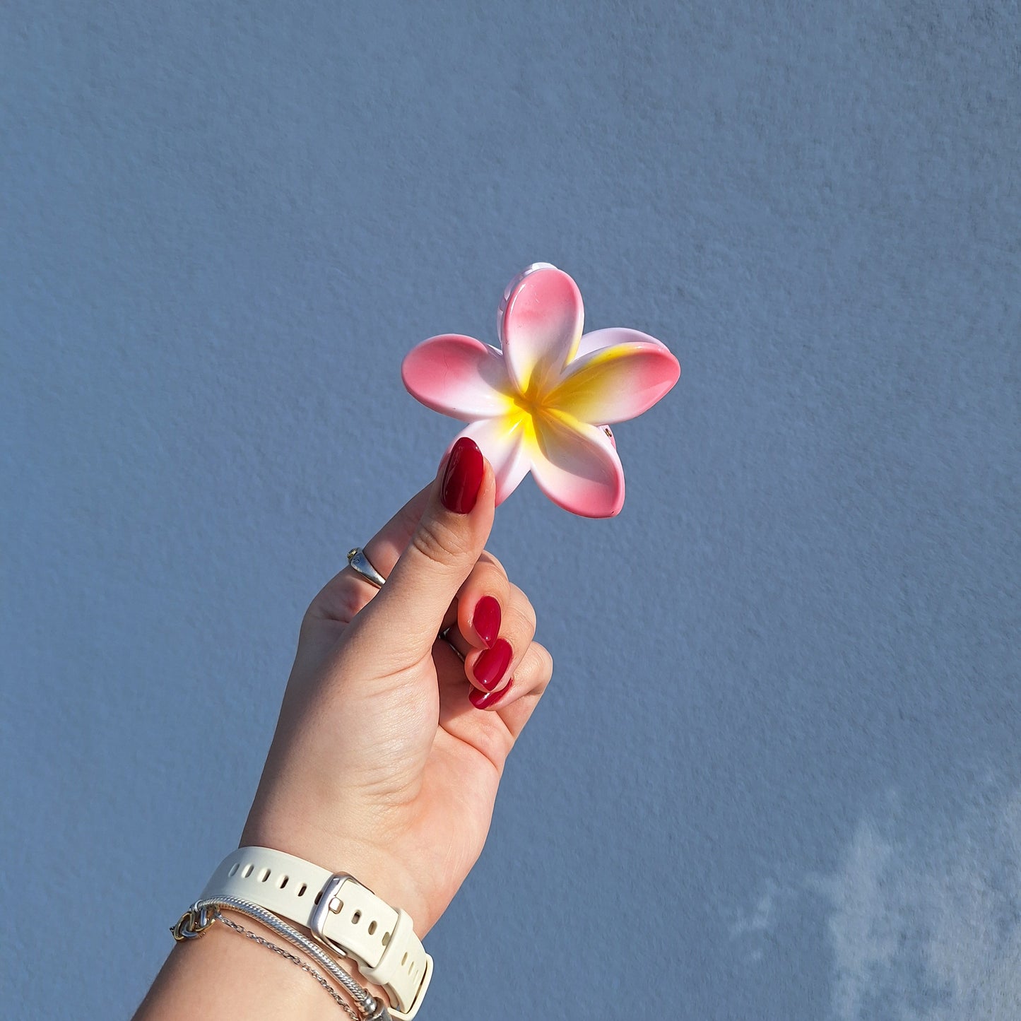 Flower hair clip 'pink-white'