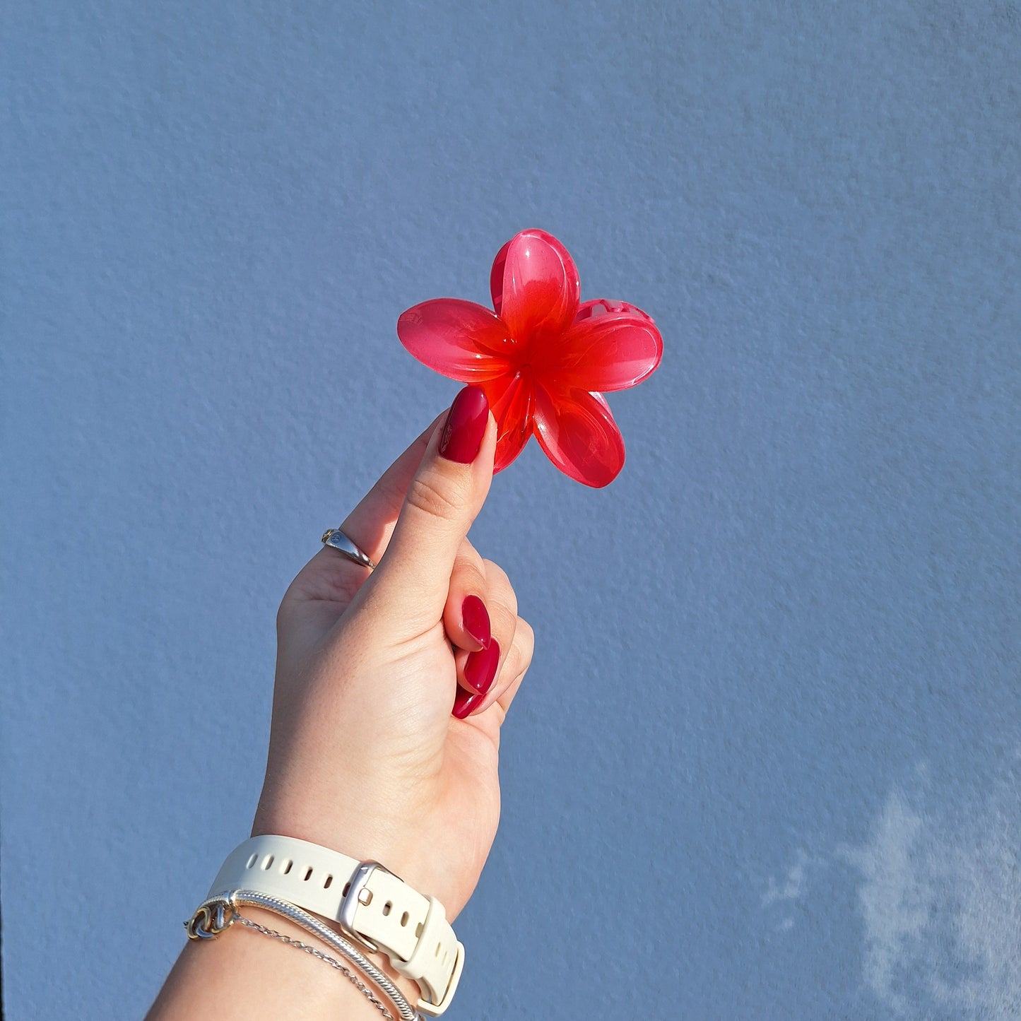 Flower hair clip 'pink-red'