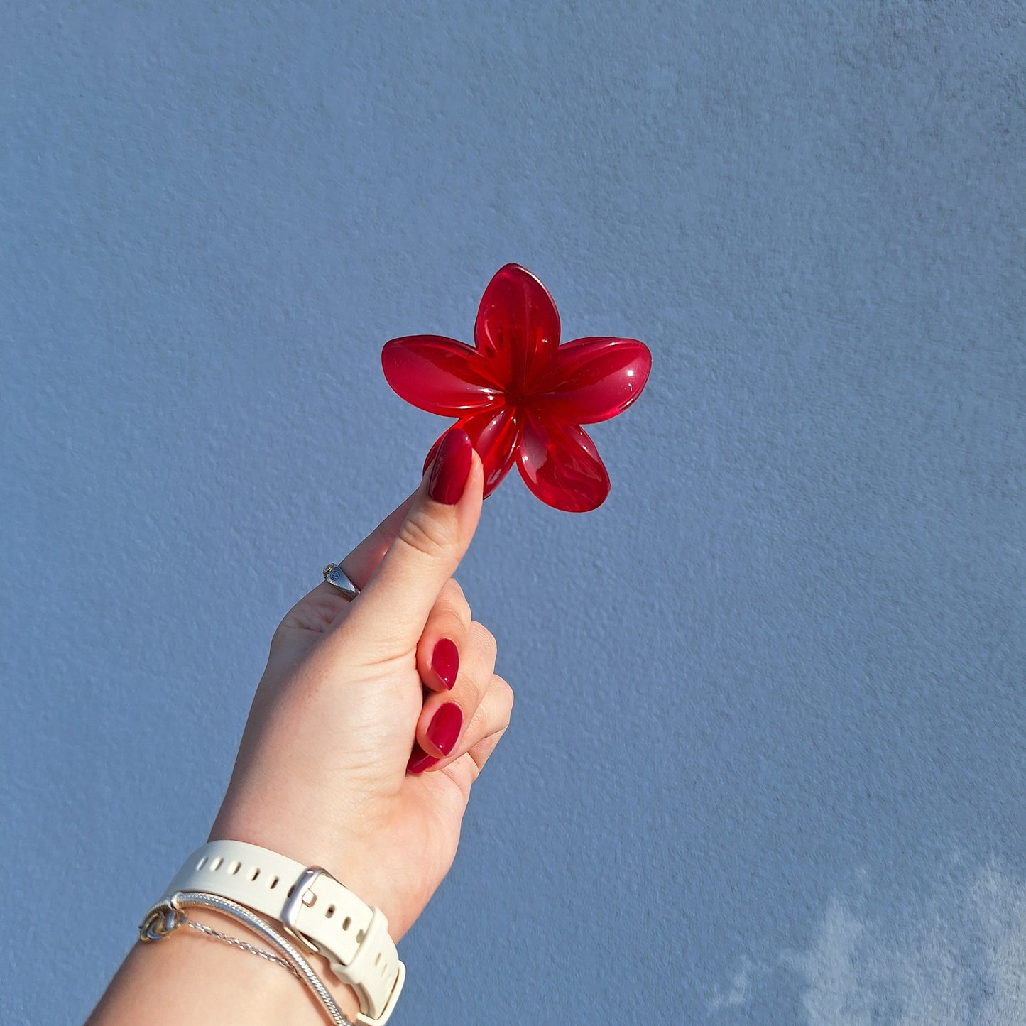 Flower hair clip 'red'