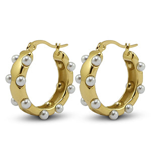 Earrings 'pearly round'