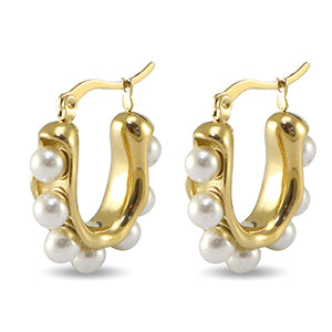 Earrings 'pearly oval'