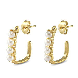 Earrings 'pearly square'